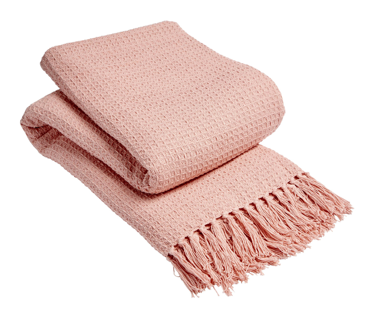 Lisbon Handwoven Cotton Honeycomb Throw