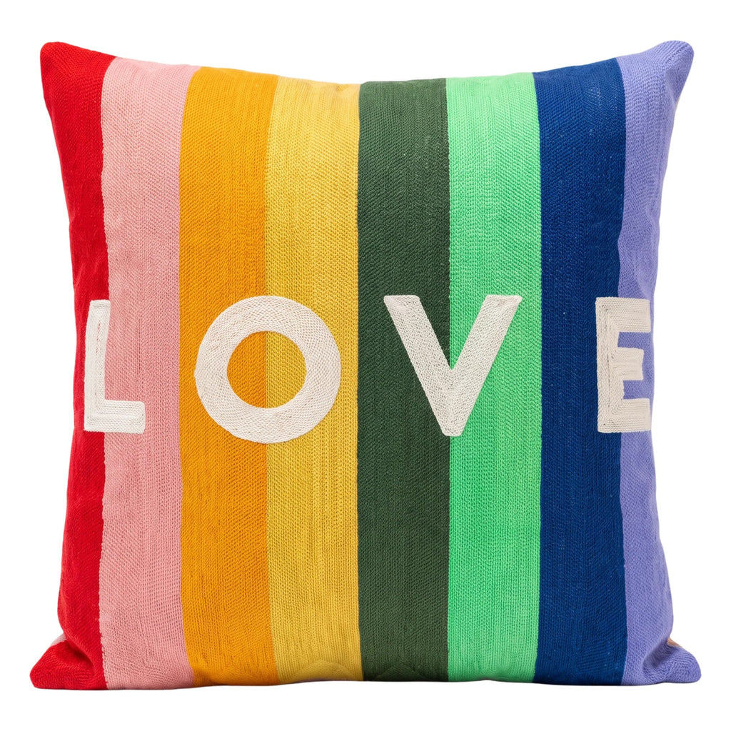 Rainbow LOVE Needlepoint Cushion