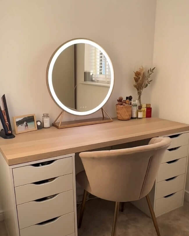 Anne Round Gold Hollywood Mirror, 60 x 67cm