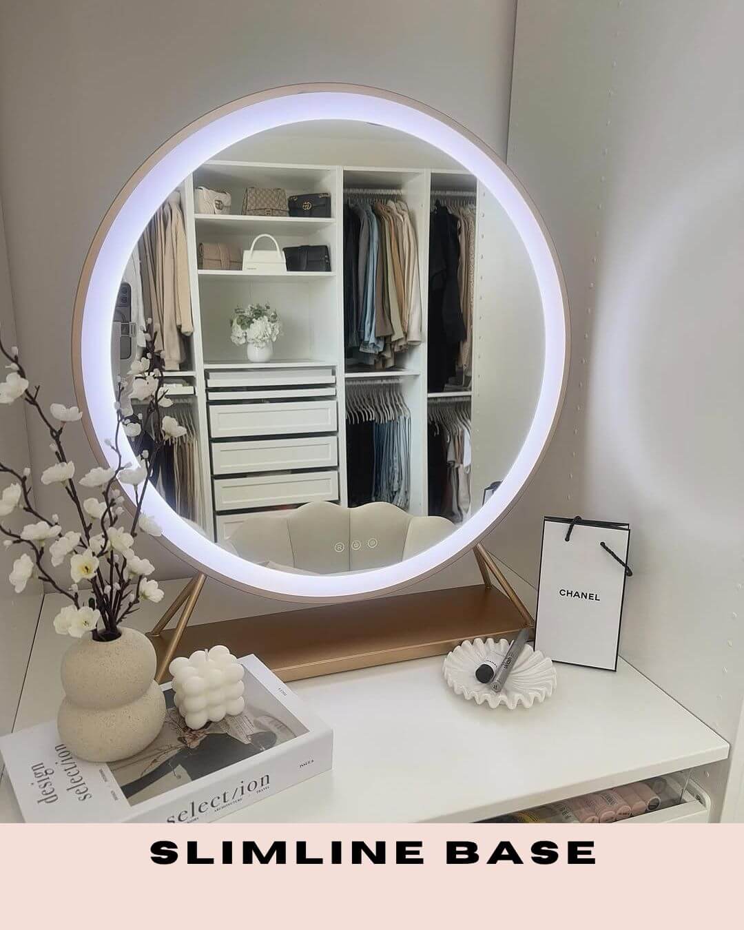 Anne Round Gold Hollywood Mirror, 60 x 67cm