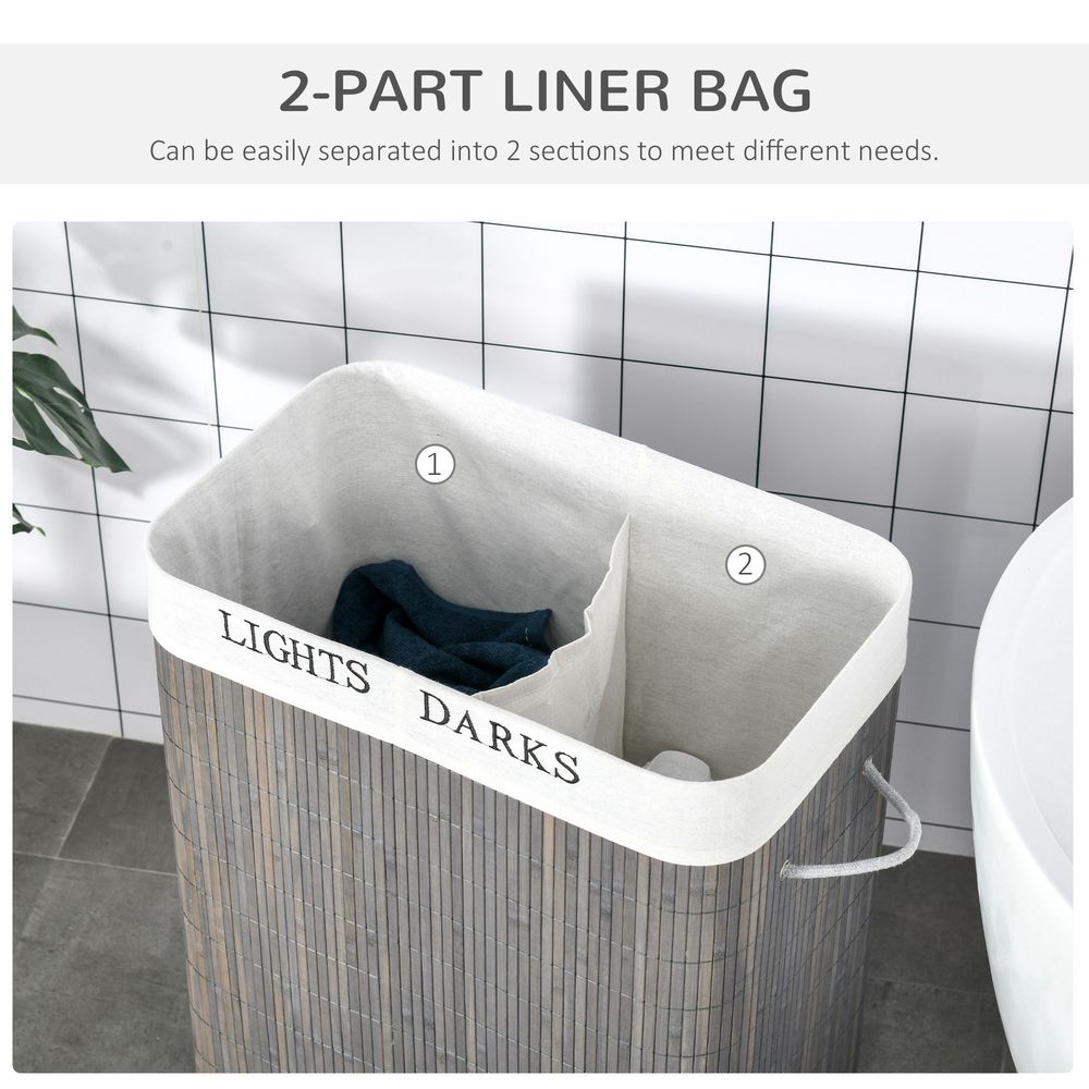 Bamboo Laundry Basket with Lid, 100L
