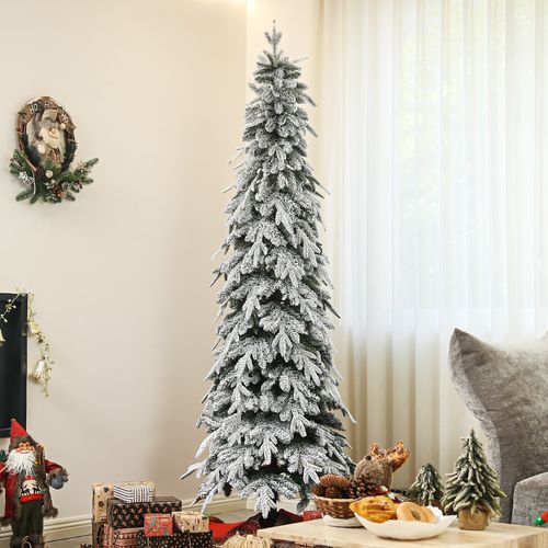 Flocked Pencil Christmas Tree, 6ft or 7ft