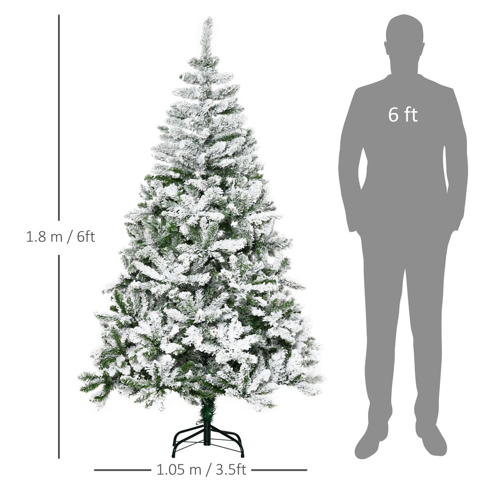 Snow Flocked Christmas Tree, 6ft
