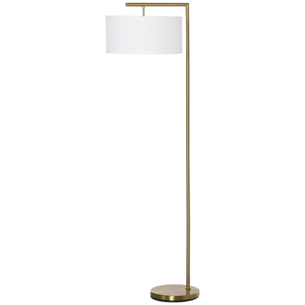 Linen Shade Floor Lamp, Gold, 153cm
