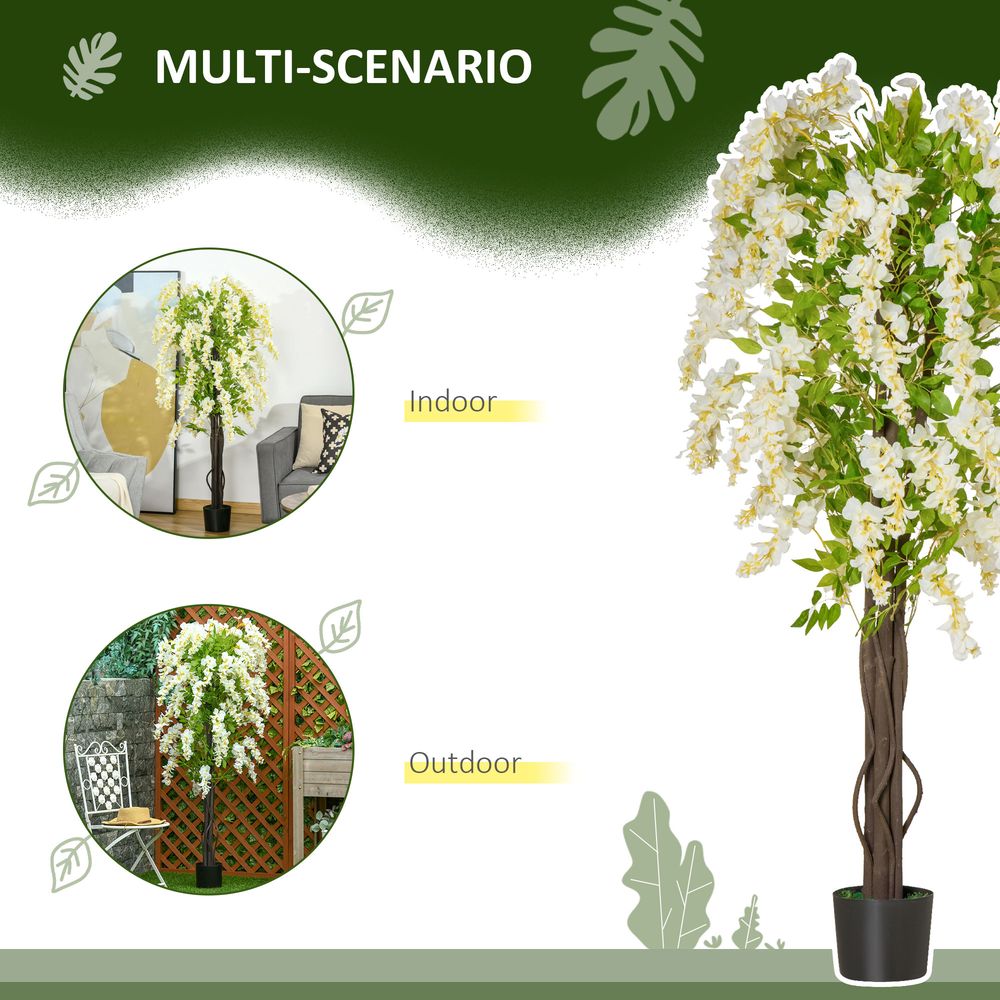 Artificial White Wisteria Tree, 160cm