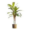 Artificial Dracaena with Gold Planter, 100cm