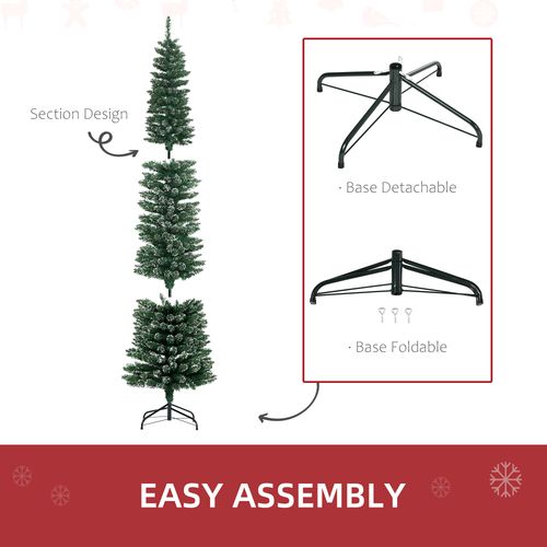 Snow Dipped Pencil Christmas Tree, 7.5ft