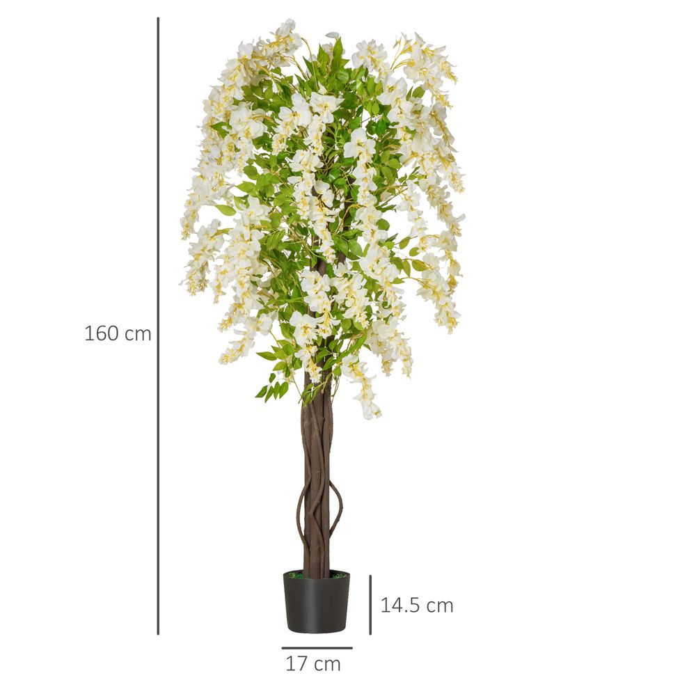 Artificial White Wisteria Tree, 160cm