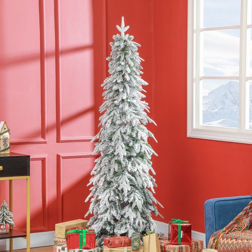 Flocked Pencil Christmas Tree, 6ft or 7ft
