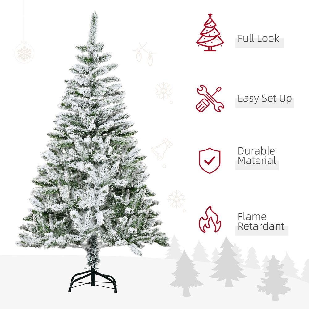 Snow Flocked Christmas Tree, 5ft