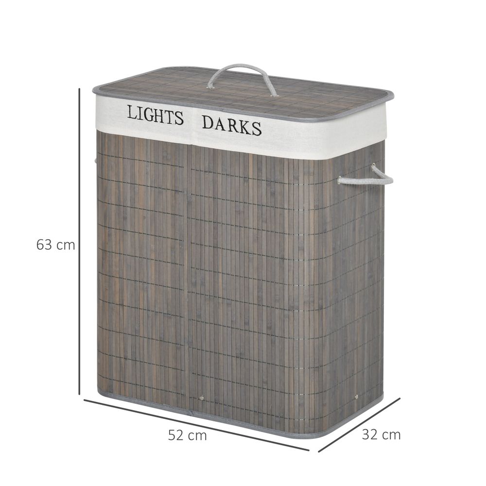 Bamboo Laundry Basket with Lid, 100L