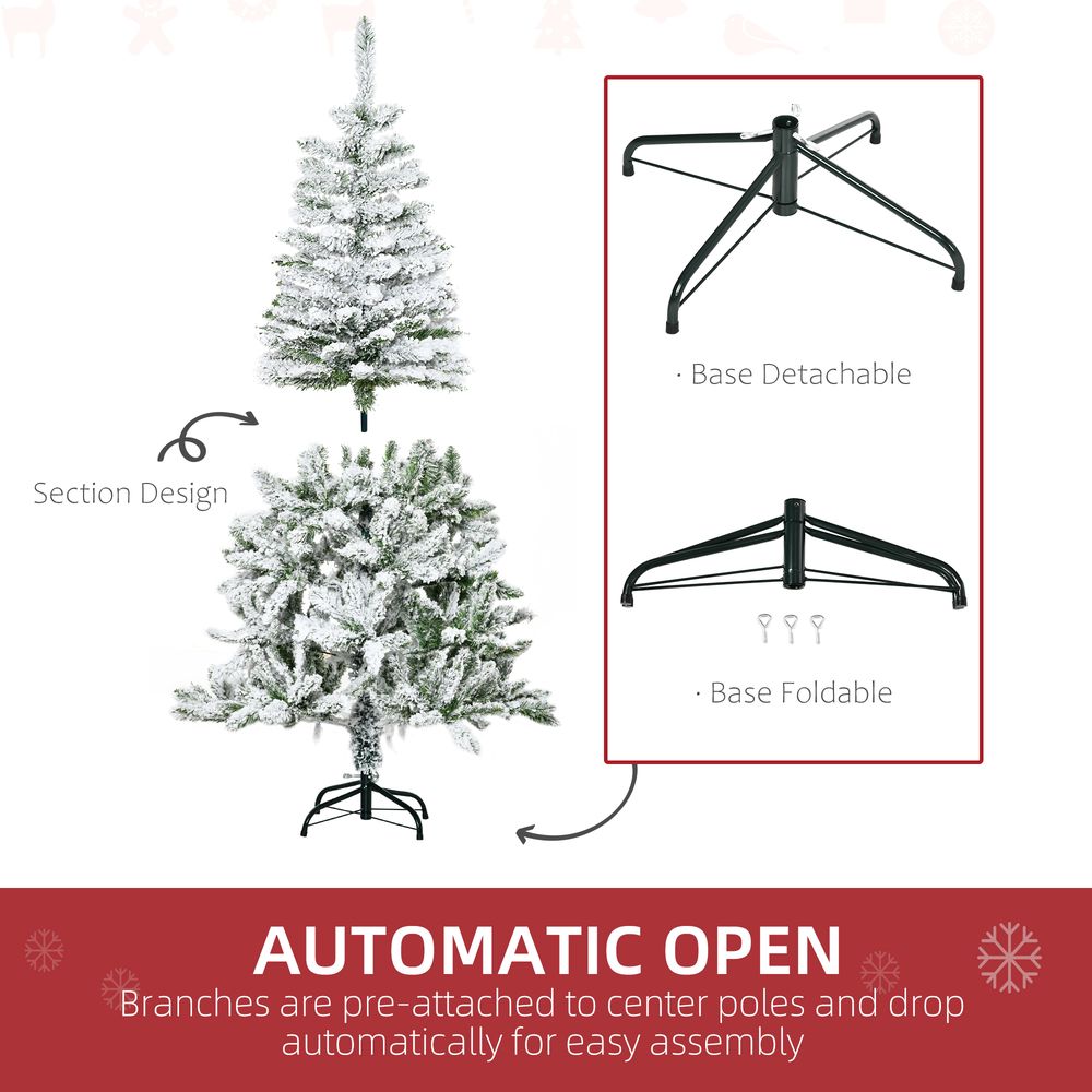Snow Flocked Christmas Tree, 5ft