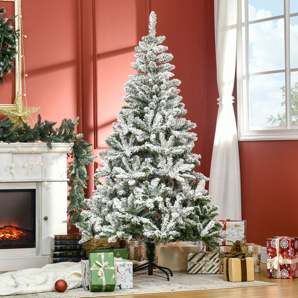 Snow Flocked Christmas Tree, 6ft