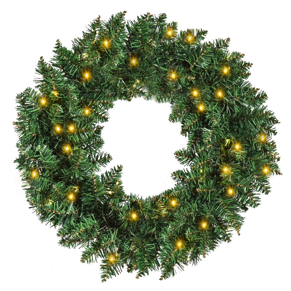 Pre-Lit Christmas Wreath, 55cm