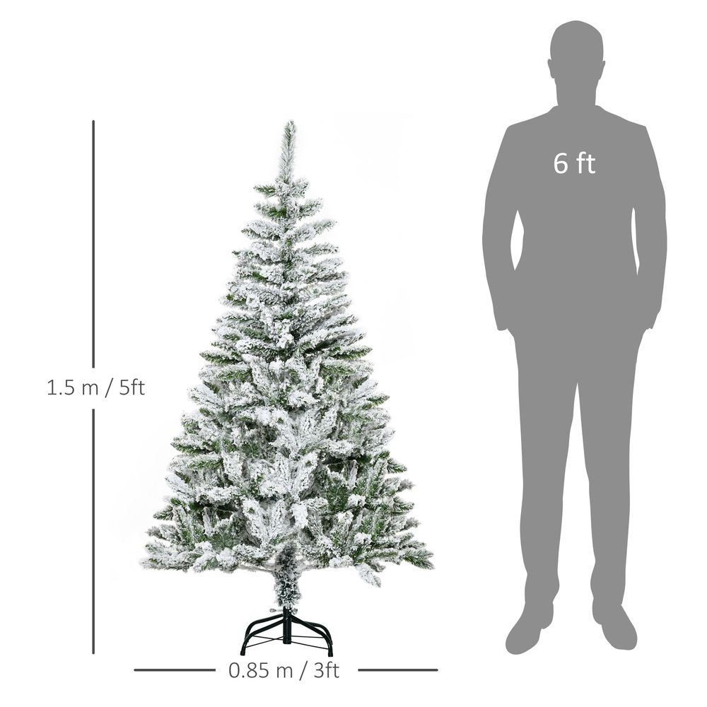 Snow Flocked Christmas Tree, 5ft