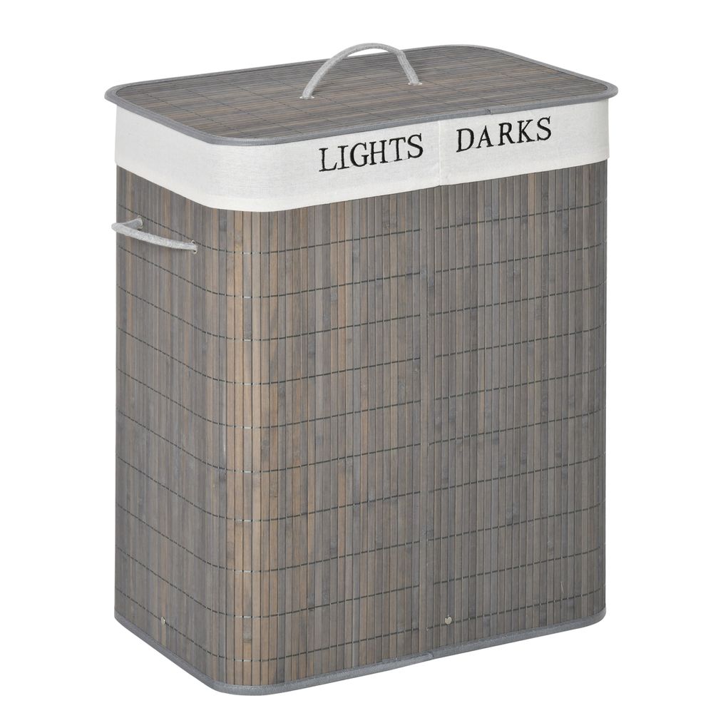 Bamboo Laundry Basket with Lid, 100L