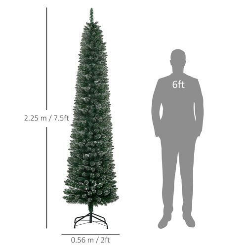 Snow Dipped Pencil Christmas Tree, 7.5ft