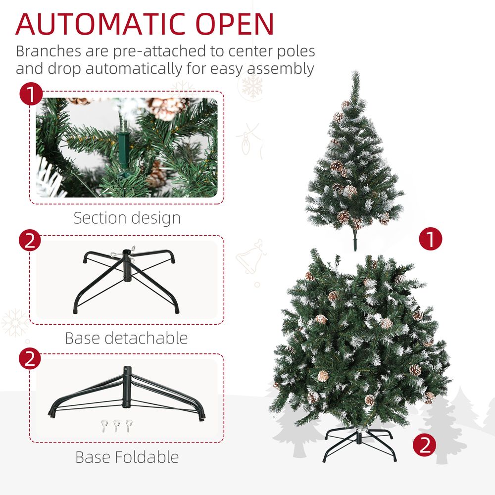 Christmas Tree with Pine Cones, 5ft
