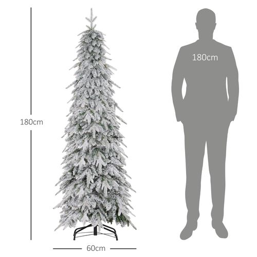 Flocked Pencil Christmas Tree, 6ft or 7ft
