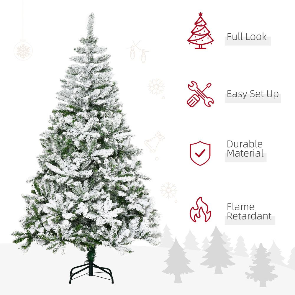 Snow Flocked Christmas Tree, 6ft
