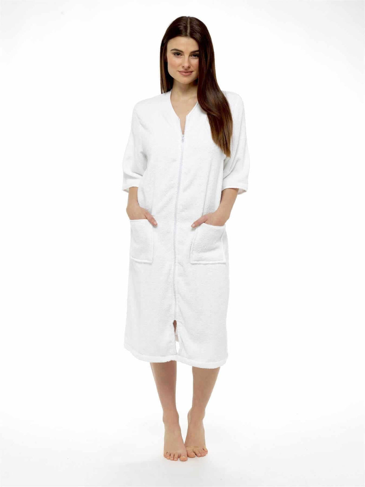 Women's Zip-Through Towelling Bath Robe