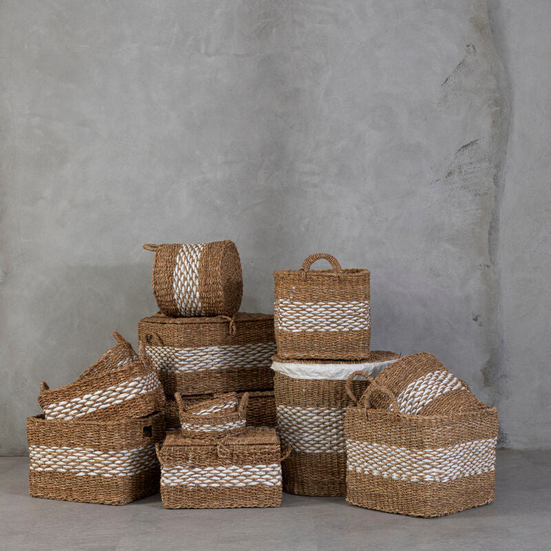 Lidi Oval Seagrass Storage Basket with Lid
